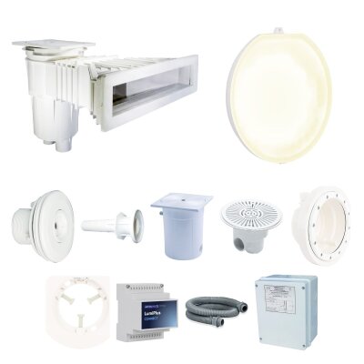 Astral Einbauteile-Set Folienbecken bis 8 &times; 4 m &ndash; Slim-Skimmer, FlexiPure