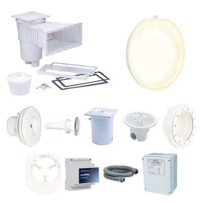 Astral Einbauteile-Set Folienbecken bis 10 &times; 5 m &ndash; Breitmaulskimmer, FlexiPure