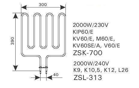 Harvia Heizstab 2000W ZSK-700 KIP 6 kW Trendi 6 kW Top Class 6 kW