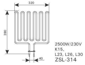 Harvia Heizstab 2500W ZSL-314 f. Profi L23,L26,Club K15