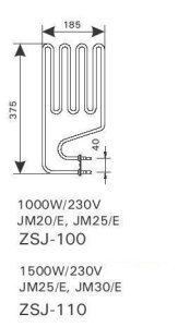 Harvia Heizstab 1000W ZSJ-100 f. JM20/E,Compact