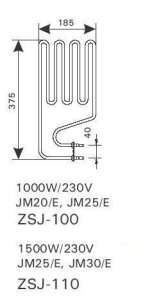 Harvia Heizstab 1500W ZSJ-110 f. JM25/30 Compact