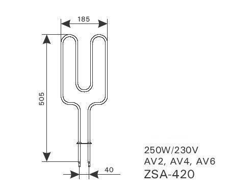 Harvia Heizstab 250 W ZSA-420 f. Symphony Forte