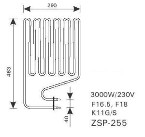 Harvia Heizstab 3000W ZSP-255  f. F16,5, F18,Club K11G/S