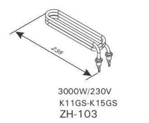 Harvia Heizstab 2000W ZH 103 Verdampfer Ofen Club-Combi