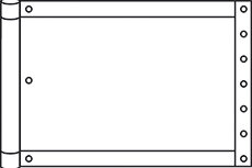Typ Municipale, ist jedoch mit 150 cm langen Gurten auf der Aufrollseite, eingearbeitetem Bugrohr und Auszugsseilen.