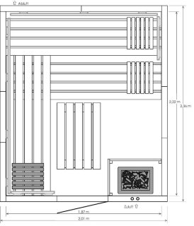 2,00 x 2,00 x 2,00 m  (B x T x H)