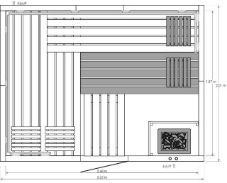 2,43 x 2,26 x 2,00 m (B x T x H)