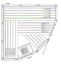 2,34 x 2,34 x 2,025 m 7-Eck mit Dachkranz (B x T x H)