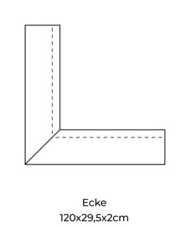 Ecke 120 x 29,5 x 2 cm