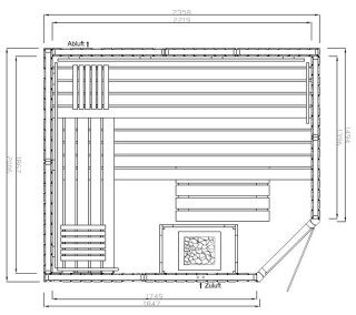 Eifel 16.1 Classic 2,36 x 2,01 x 2,00 m  (B x T x H) Eckeinstieg