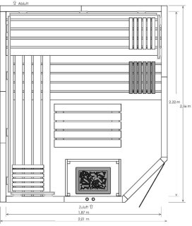 Eifel 10 Exklusiv 2,01 x 2,36 x 2,00 m  (B x T x H) Eckeinstieg