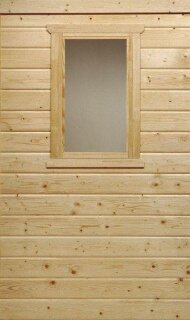 Blockbohlenfenster Glasmass 420 mm x 750 mm ESG 4 mm