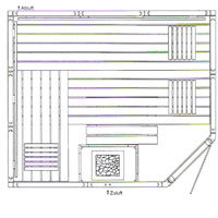 2,34 x 1,99 x 2,025 m 5-Eck mit Dachkranz (B x T x H)