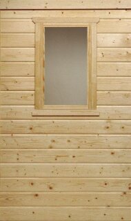 Blockbohlenfenster Glasmass 420 mm x 750 mm ESG 4 mm