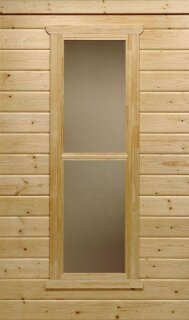 Blockbohlendoppelfenster Glasmass 2 x 420 mm x 750 mm ESG 4 mm