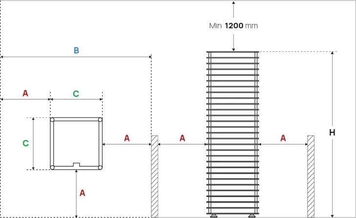 HUUM CLIFF – Maßzeichnung und Einbaumaße