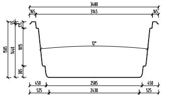 Querschnitt des Pools