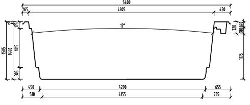 Längsschnitt des Pools