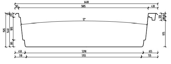 Längsschnitt des Pools