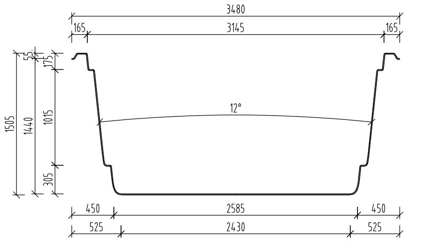 Querschnitt des Pools