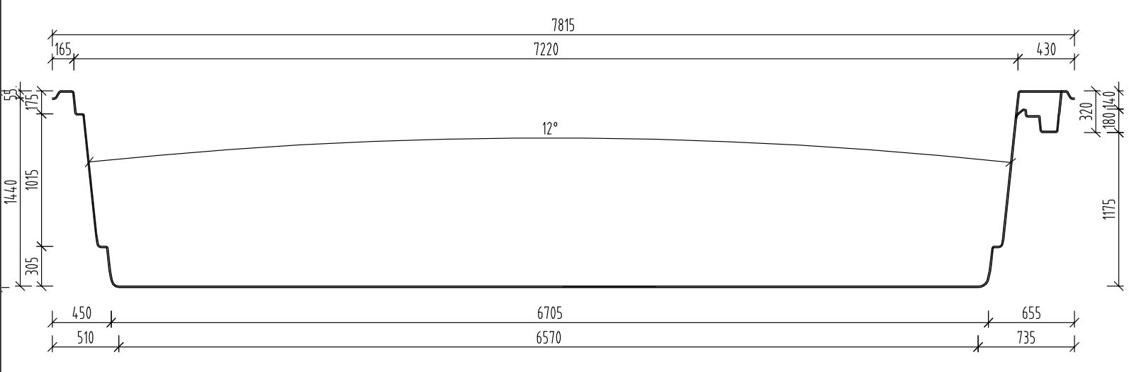 Längsschnitt des Pools