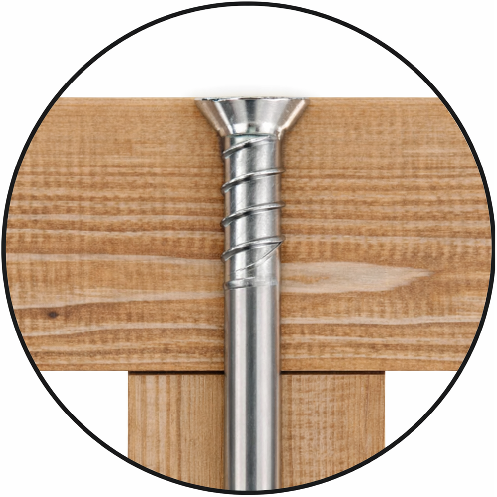Barfußsichere Edelstahlschrauben Holzpool Bali