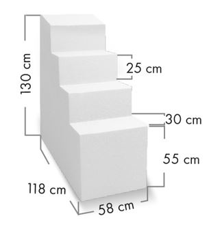 TrendStone Ecktreppe Variofit 58 links, Grundma&szlig; 118 x 58 cm