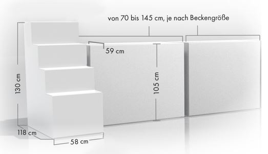 TrendStone Ecktreppe Variofit 58 links mit integrierter Sitzbank